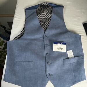 Hart Schaffner Marx Blue Dress Vest Wool Blend Size 40R (NWOT)